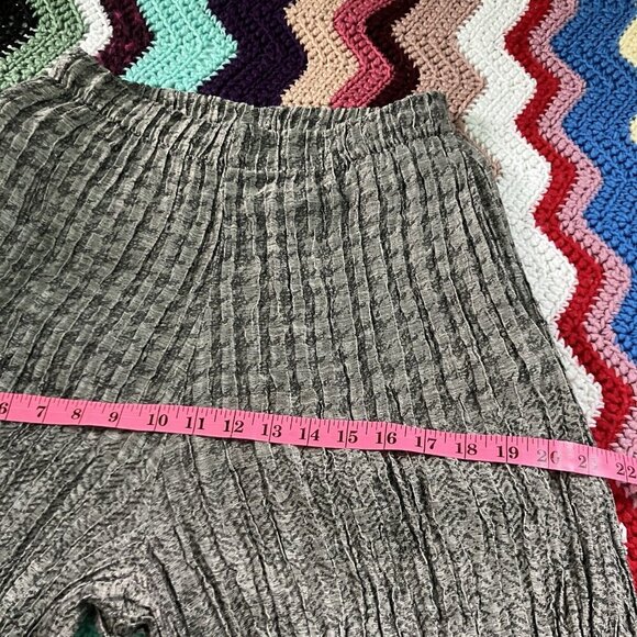 IGOR Alec Pants Womens 8 Dobranic Artsy Wide Leg Linen Crinkle Cropped Lagenlook - Picture 7 of 7